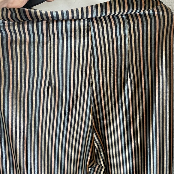 Zara stripes velvet pants size 8 is excellent condition light blue gold colors - Picture 5 of 5